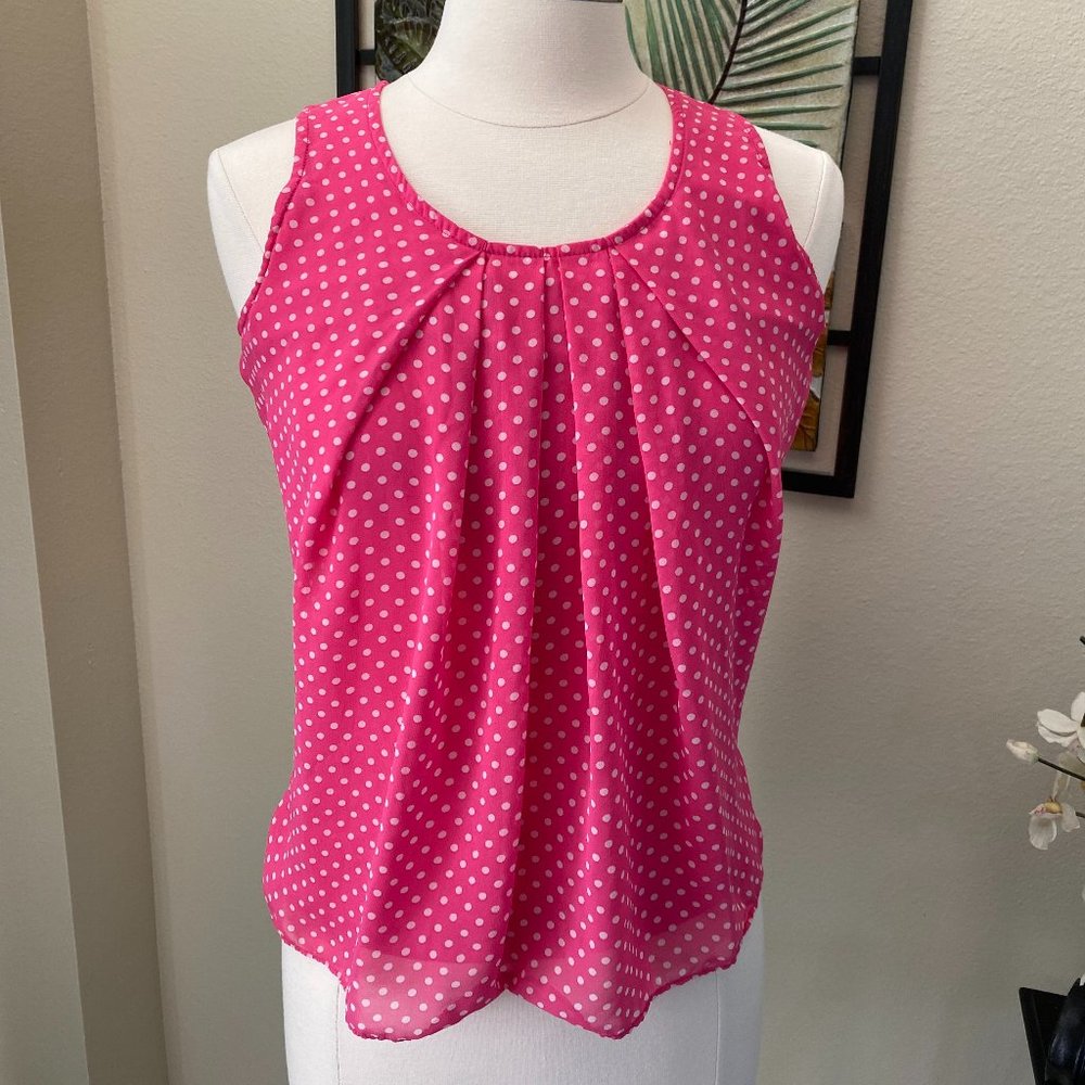 NEW YORK & CO. POLKA DOT SLEEVELESS TOP Small